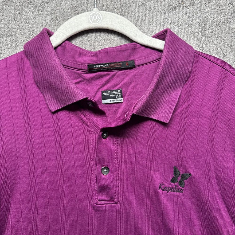 Nike Tiger Woods Collection‎ Polo Shirt XL Magenta Purple Golf Performance